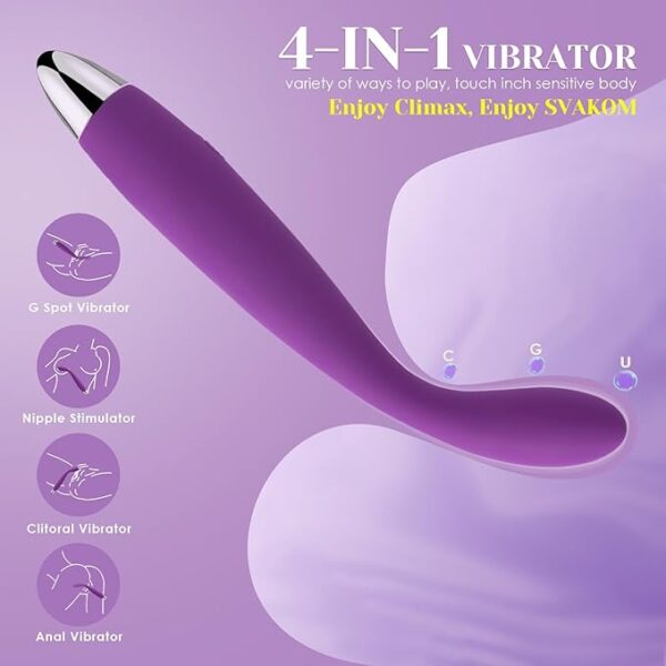 Vibromasseur G-Spot SVAKOM COCO – Forme Doigt, 25 Modes de Vibration, Étanche, Stimulation Clitoridienne & Tétons