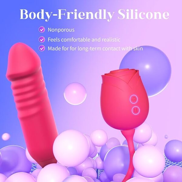 Stimulateur G-Spot & Clitoridien Rose – Vibromasseur Double Tête avec 10 Modes de Succion & Va-et-Vient, Sextoy pour Femme MOOLIGIRL