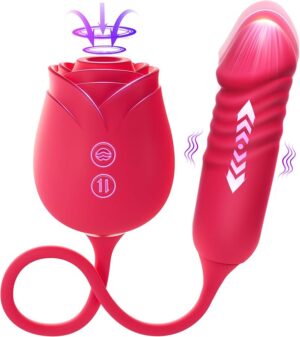 Stimulateur G-Spot & Clitoridien Rose – Vibromasseur Double Tête avec 10 Modes de Succion & Va-et-Vient, Sextoy pour Femme MOOLIGIRL